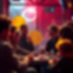 A group of people engaged in a lively Bitcoin chat, sharing ideas and questions about cryptocurrency.