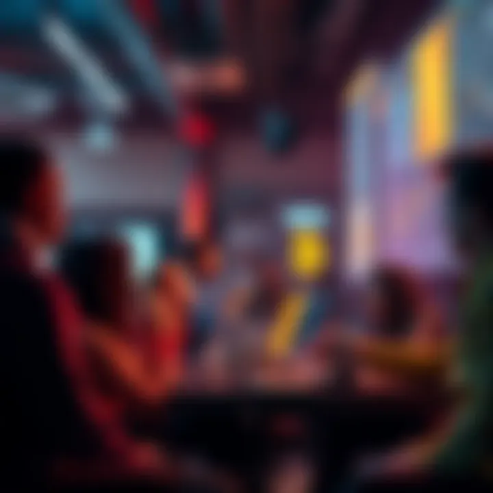 A group of people enthusiastically discussing Bitcoin, sharing ideas and insights in a vibrant online forum setting.