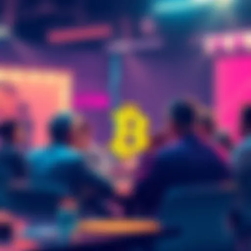 People engaging in a lively discussion about Bitcoin in a forum setting