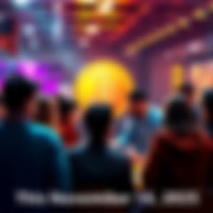 Bitcoin Discussion Thread A group of people engaging in a lively discussion about Bitcoin, exchanging ideas and asking questions.