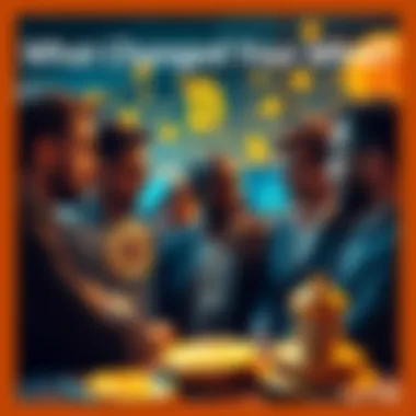 Group of people sharing their thoughts about Bitcoin and cryptocurrency