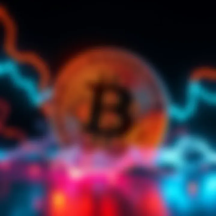 A graphic showing a Bitcoin symbol with energy symbols like lightning bolts, representing energy consumption concerns.