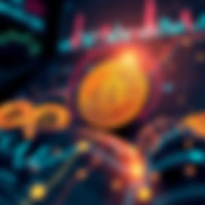 A visual representation of Bitcoin in the financial world, featuring digital currency symbols and transaction graphics.