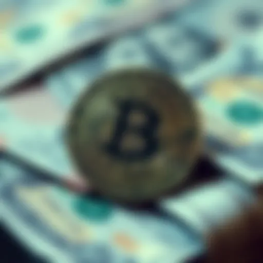 A visual representation of the Bitcoin symbol with currency notes, symbolizing the impact on finance.