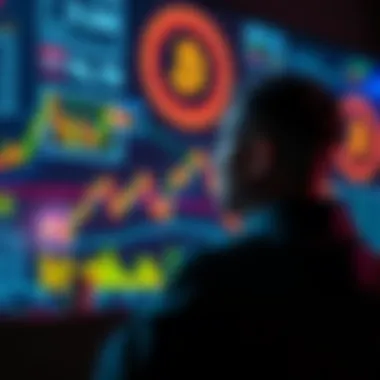Bitcoin Gains Decision A person looking at a chart showing Bitcoin price fluctuations, pondering whether to hold or sell their cryptocurrency investments.