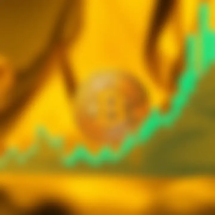 Bitcoin symbol with gold background A Bitcoin symbol stands out against a rich gold background, representing its value and status in finance.