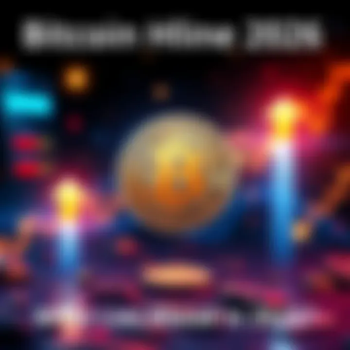 Illustration showing a Bitcoin symbol with upward arrows indicating potential price rise and market trends ahead of the 2026 halving event.