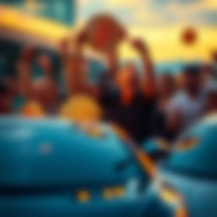 A group of excited Bitcoin supporters celebrating their journey from holding Bitcoin to owning luxury cars, with smiles and enthusiasm in the air.