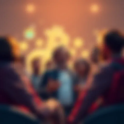 Group of people with Bitcoin discussing their views on those who don't invest in cryptocurrency