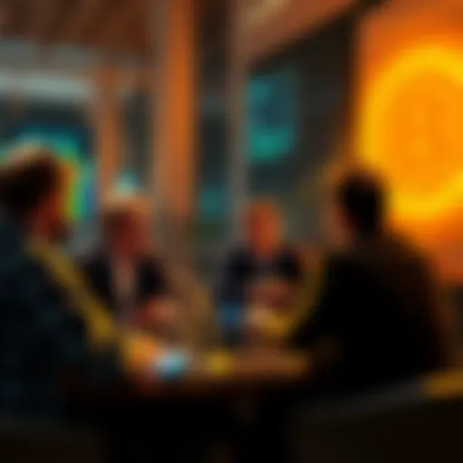 People discussing strategies for purchasing Bitcoin with a loan and potential market trends.