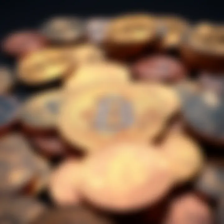 A pile of Bitcoin coins with a few coins missing, symbolizing generational loss and dwindling supply of Bitcoin.