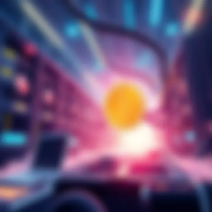 Bitcoin Mining Efficiency in 2025 An illustration depicting advanced Bitcoin mining technology in a futuristic setting.