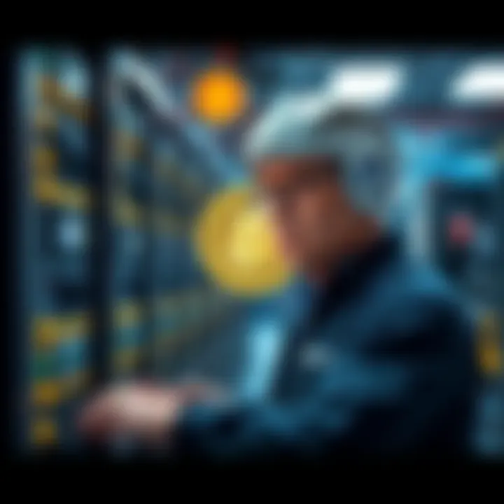 Bitcoin Mining Investment A former OpenAI employee investing in Bitcoin mining operations with machinery and digital currency symbols in the background.