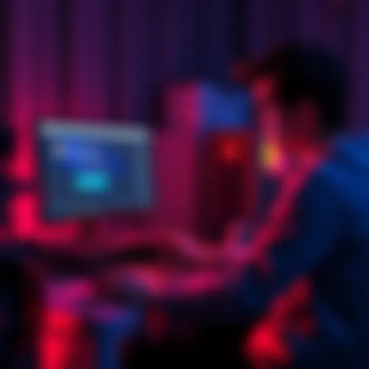 Bitcoin Mining Setup A person setting up an Avalon 3s Bitcoin miner connected to a computer with a Coinbase address on the screen.