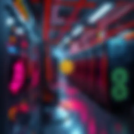 A modern bitcoin mining rig with multiple mining machines and cooling systems in a facility, showcasing the need for extensive infrastructure and electricity access.