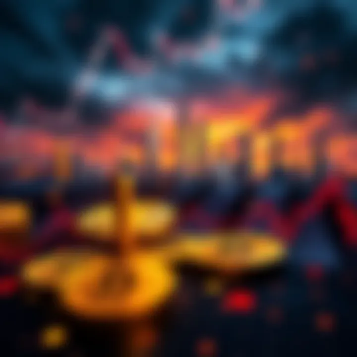 A visual representation of Bitcoin options expiry with a backdrop of rising geopolitical tensions, featuring Bitcoin symbols and fluctuating graphs.