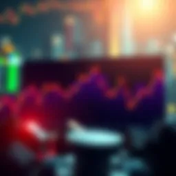 An illustration showing a line graph indicating fluctuations in Bitcoin's price with a focus on potential bottom trends