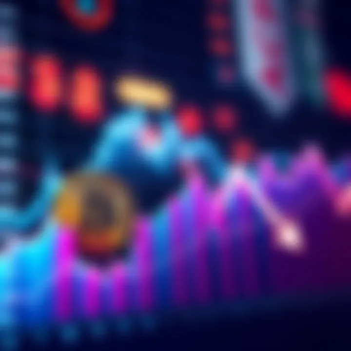 A chart showing the decline of Bitcoin's value over time with a downward trend arrow