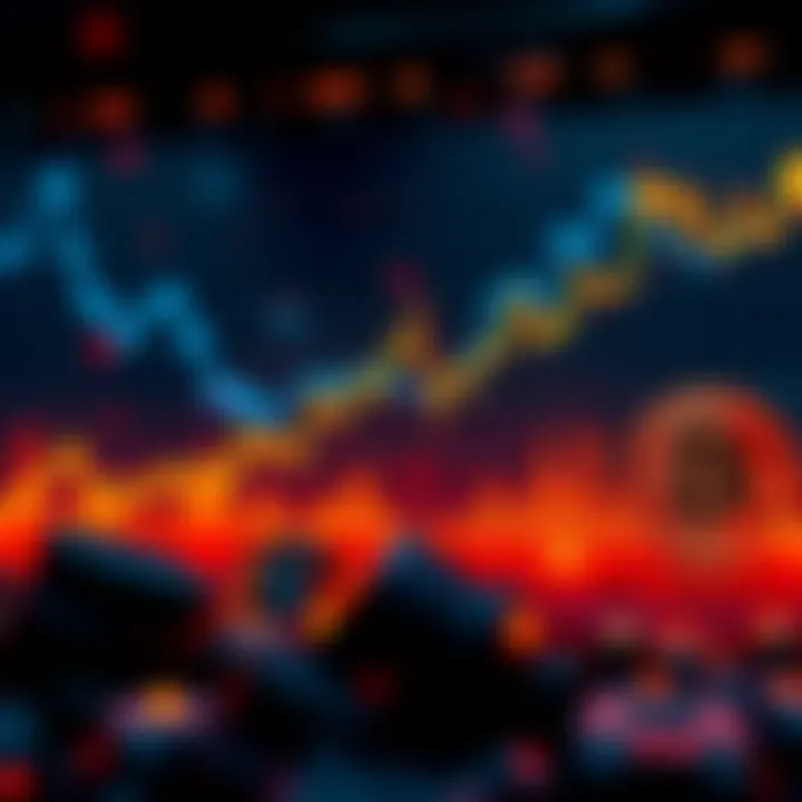 Bitcoin Price Chart A Bitcoin price chart showing a rise to $74K and a drop to $68K, indicating market volatility