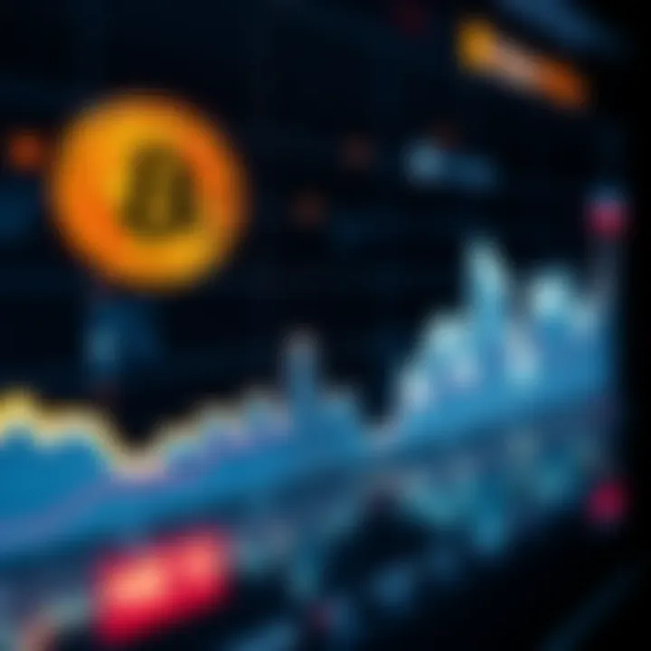 A line chart showing Bitcoin price fluctuations with ups and downs, indicating market corrections