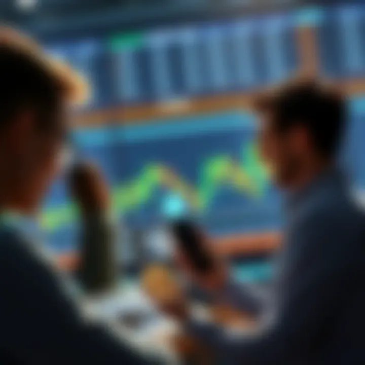 People looking at Bitcoin charts and discussing trends during a price dip