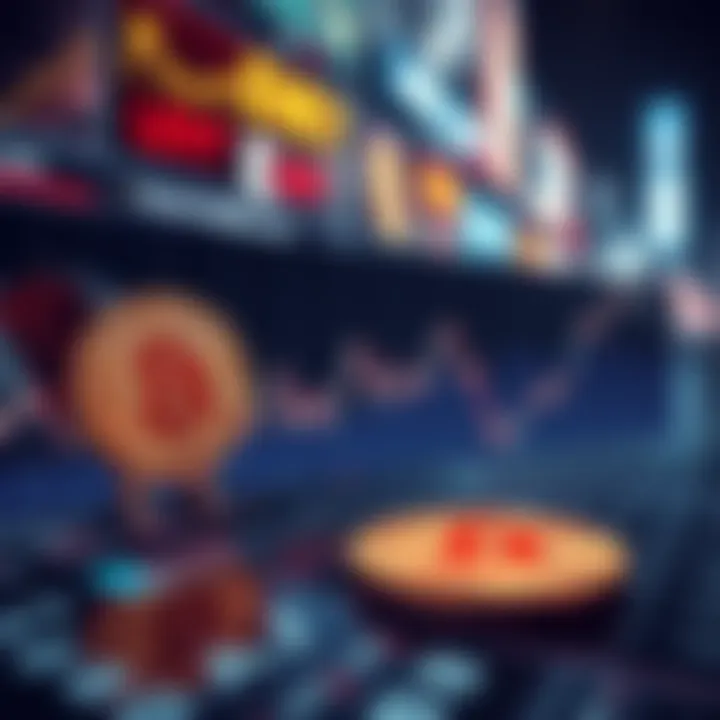 Graph showing Bitcoin's declining value alongside news headlines about Middle East tensions