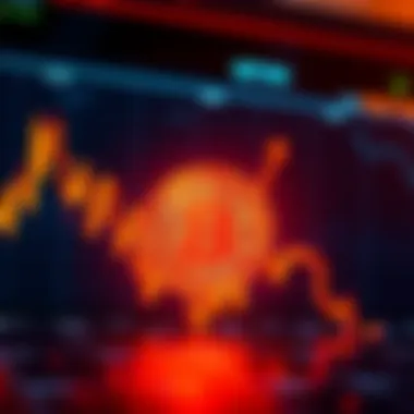 Bitcoin Price Drop A dramatic drop in Bitcoin's value displayed on a chart following negative news reports