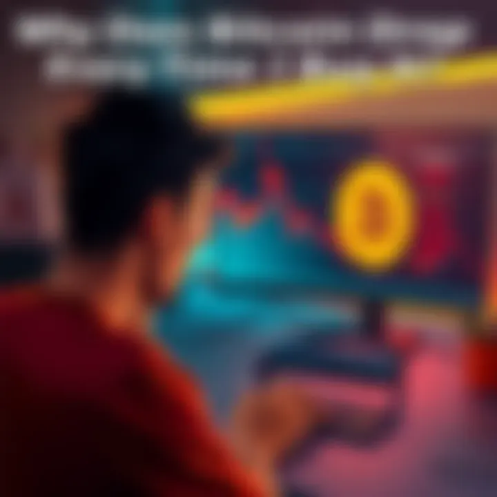 A person looking frustrated at a computer screen showing declining Bitcoin prices after a recent buy