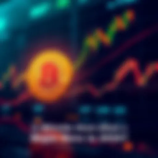 A graphic showing fluctuating Bitcoin price charts with upward and downward trends, indicating potential market changes.