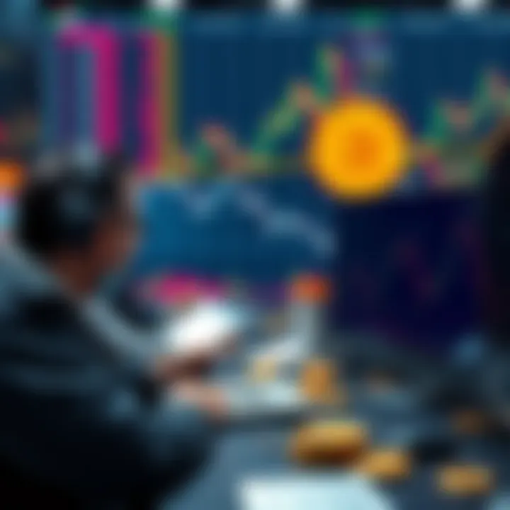 Bitcoin Price Prediction Traders on Polymarket place bets on Bitcoin price dropping to $45,000 with trading charts in the background.