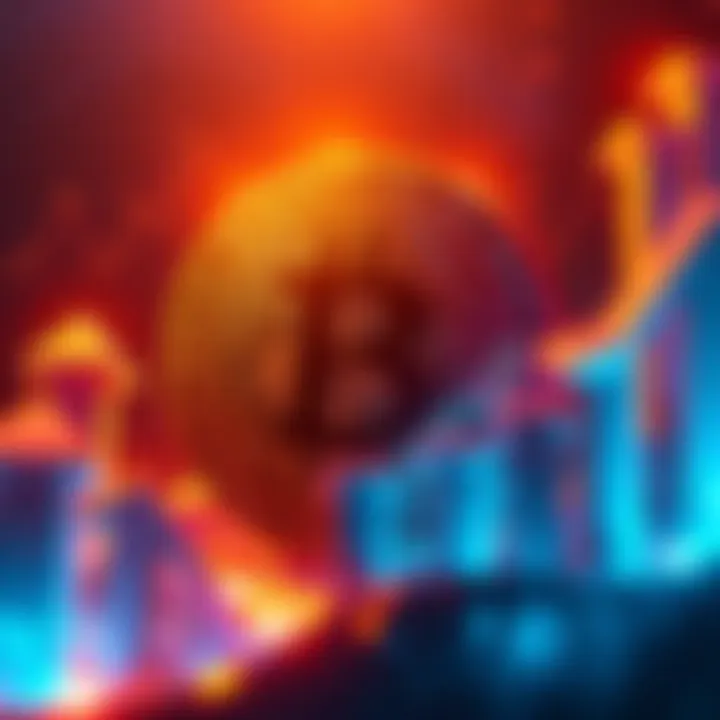 Bitcoin price prediction Illustration of a Bitcoin symbol surrounded by upward arrows indicating a rise in value