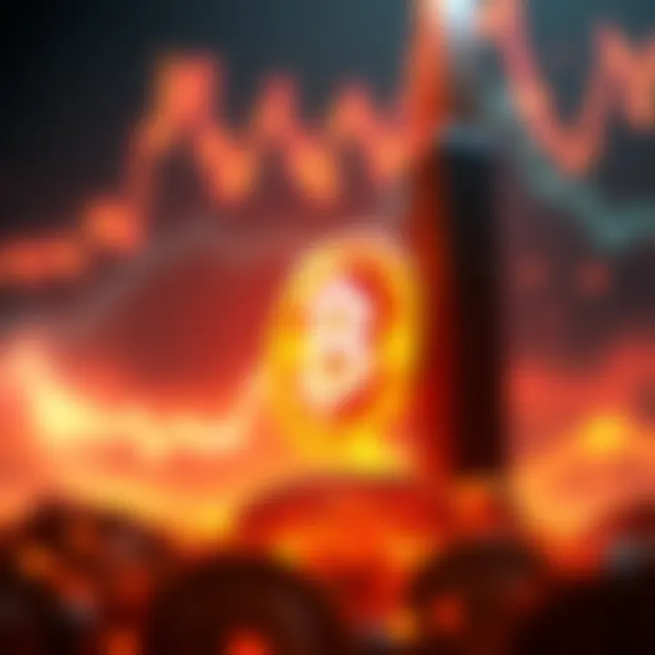 A graphic showing a rising Bitcoin price chart with an upward trend, symbolizing growth and recovery.