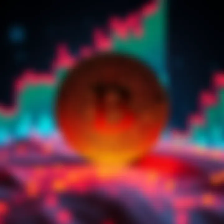 Bitcoin price surge Bitcoin logo with a rising graph background indicating a price surge over $74K