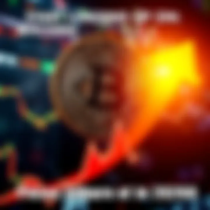 Graphic showing Bitcoin price increasing with a stock market arrow
