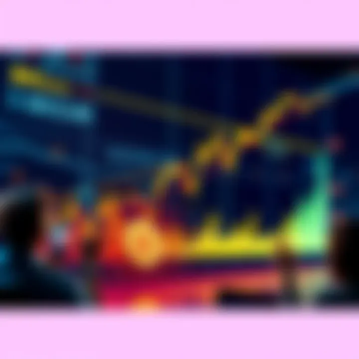 A graph showing a sharp upward trend in Bitcoin prices with excited investors looking on.