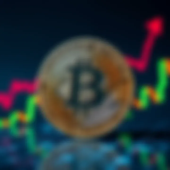 A Bitcoin coin with a rising graph in the background, symbolizing potential price increase.