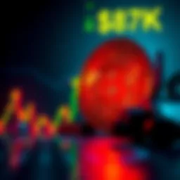 Bitcoin chart showing upward movement towards $87K
