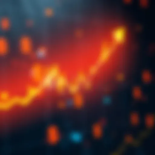 Bitcoin Price Surge Graph showing Bitcoin price increase with upward trend lines and dollar signs