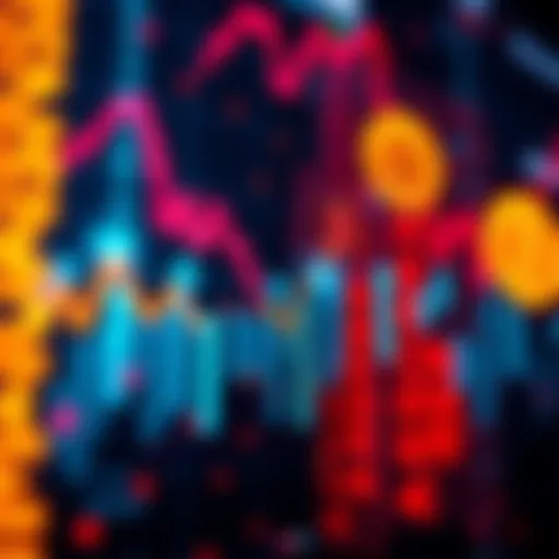 A graphic showing fluctuating Bitcoin prices with upward and downward arrows, representing potential gains and losses in November.