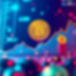 A graph showing Bitcoin's rise with other cryptocurrencies following, representing market trends.