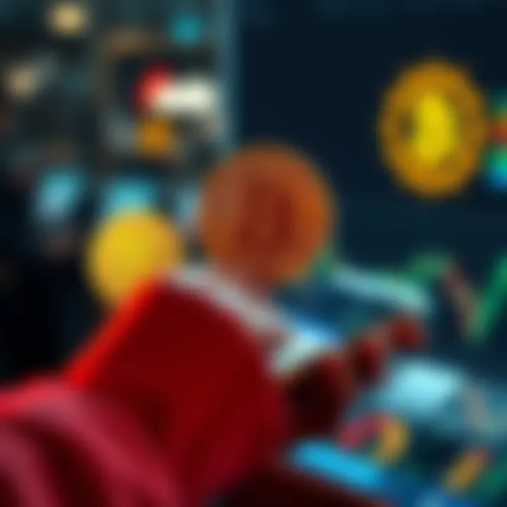 A person using a smartphone to trade Bitcoin for Russian rubles on a digital platform.