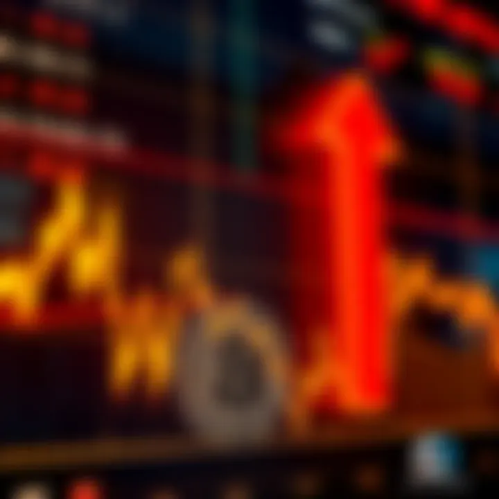 A graph showing fluctuating Bitcoin prices with an arrow indicating a price drop when BTC is sold