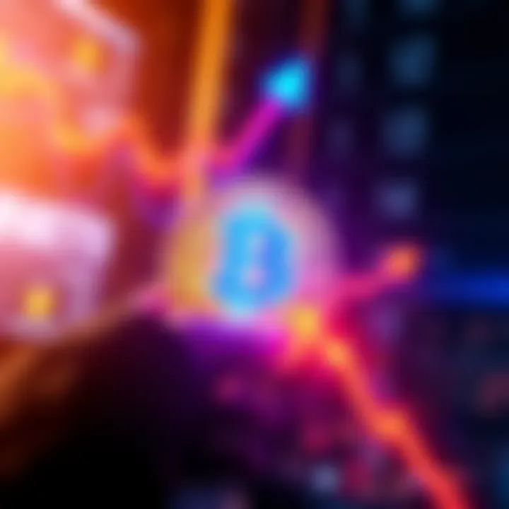 Graphic showing Bitcoin symbol with an upward trend arrow indicating price increase