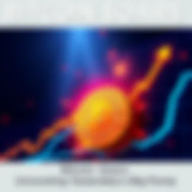 Bitcoin Surges Upward A visual representation of Bitcoin's value rising sharply on a graph, indicating a significant increase in price, with a bright and dynamic background.
