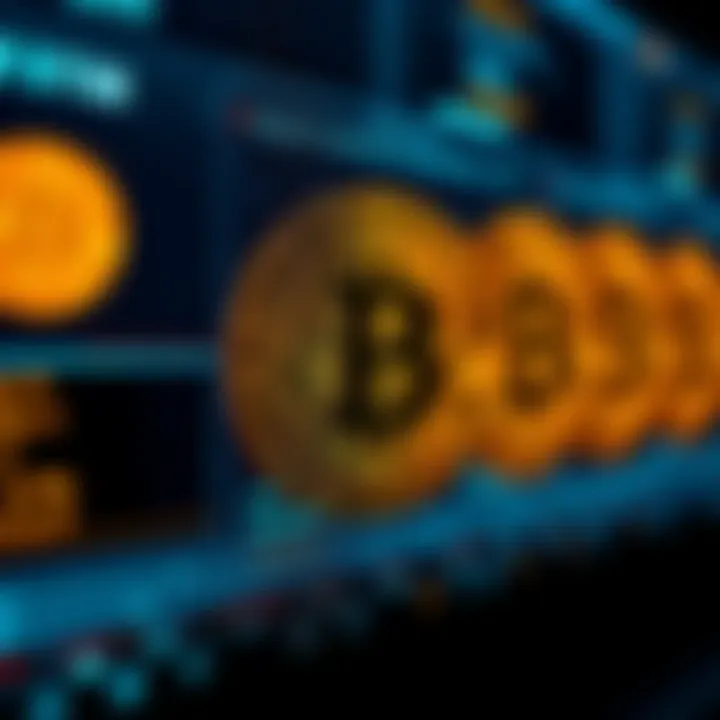 Bitcoin Symbols on a Digital Screen A close-up of Bitcoin symbols displayed on a digital screen, illustrating its non-physical nature as a currency.