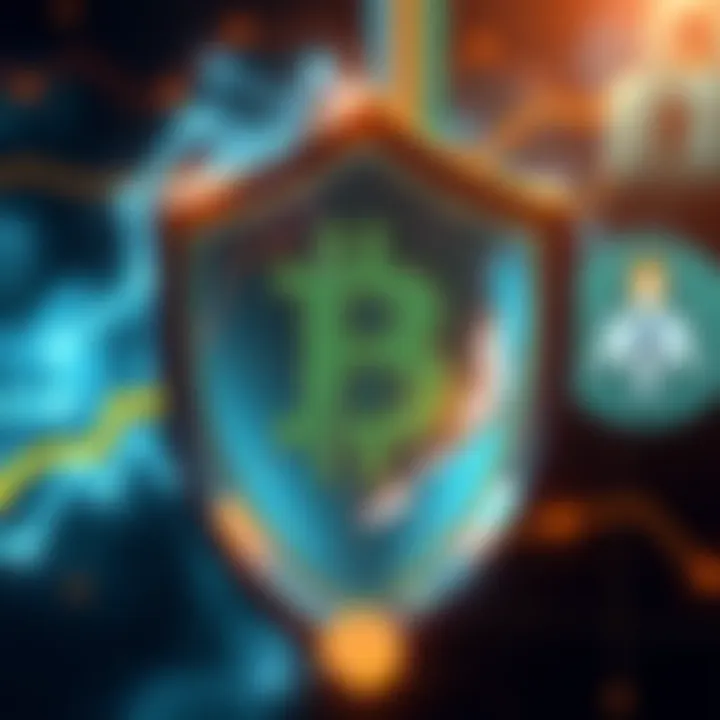 A visual representation of a stolen Bitcoin symbol with a broken shield, highlighting security issues in crypto wallets.