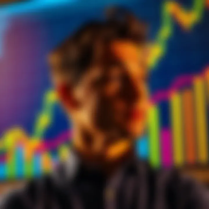 A person contemplating converting Bitcoin to ETFs for inheritance planning, with a graph showing financial growth in the background.