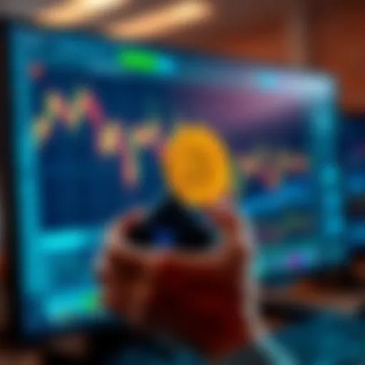 A person using a Trezor wallet to transfer Bitcoin to a cryptocurrency exchange on a computer screen