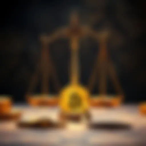 A representation of Bitcoin and scales of justice, symbolizing the Yadi Zhang case and its impact on victims in Britain.