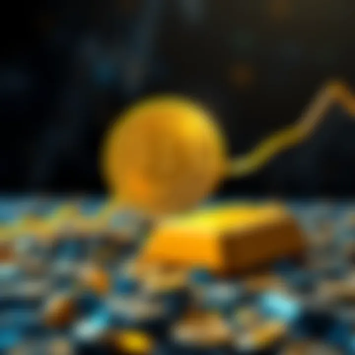 A graphic showing a rising Bitcoin symbol and a declining gold bar, representing the trend of more Americans owning Bitcoin than Gold.